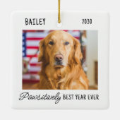 Pet Puppy Dog Photo Black Covid Quarantine Keramisch Ornament (Achterkant)