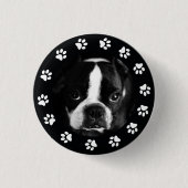 Pet Puppy Dog Photo Paws Lijst Round Brooch Ronde Button 3,2 Cm (Voorkant)