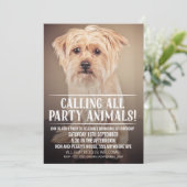 PET PUPPY DOG'S PARTIJ PHOTO INVITE KAART (Staand voorkant)