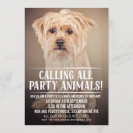 PET PUPPY DOG'S PARTIJ PHOTO INVITE KAART