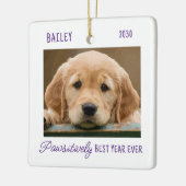 Pet Puppy Hond Foto Passief Beste Jaar Ooit Keramisch Ornament (Links)