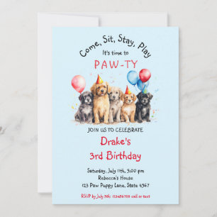 Pet Puppy Hond Verjaardag Pawty Kaart
