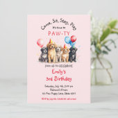 Pet Puppy Hond Verjaardag Pawty Kaart (Staand voorkant)