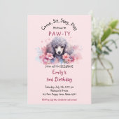 Pet Puppy Poedel Hond Verjaardagspleister Kaart (Staand voorkant)