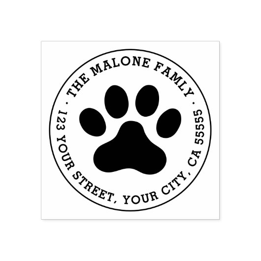 Pet pw print terugzendadres rubberstempel (Afrduk)