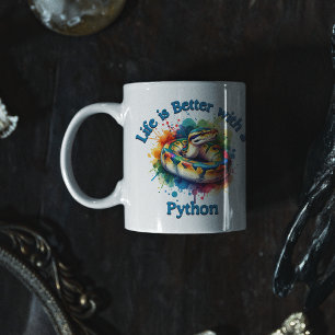 Pet Python Pet lover Koffie Drinker Reptiel Koffiemok