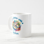 Pet Python Pet lover Koffie Drinker Reptiel Koffiemok (Voorkant links)