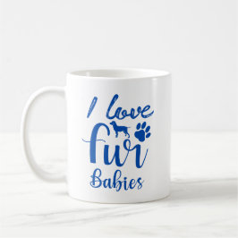 Pet Quote: Ik hou van vier baby's in blauw Koffiemok