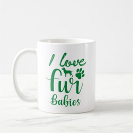 Pet Quote: Ik hou van vier baby's in het groen Koffiemok