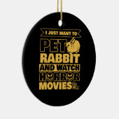 Pet Rabbit and Watch Halloween Keramisch Ornament (Rechts)
