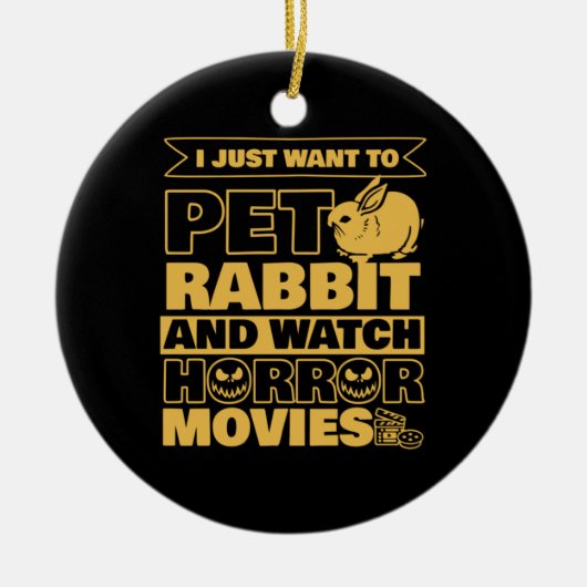 Pet Rabbit and Watch Halloween Keramisch Ornament (Voorkant)