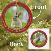 Pet Rabbit Bunny Foto Kerstmis Keramisch Ornament