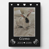 Pet Rabbit Loss | Bunny Prints Foto Memorial Fotoplaat (voorkant)