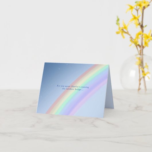 Pet Rainbow Bridge - Aangepaste sympathiekaart Kaart (Gele Bloem)