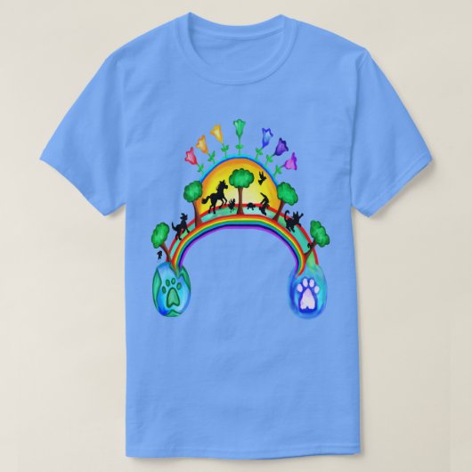 Pet Rainbow Bridge-reis T-shirt (Design voorkant)