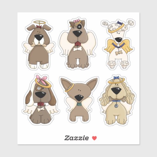 Pet Rainbow Dog Angel Stickers (Vel)