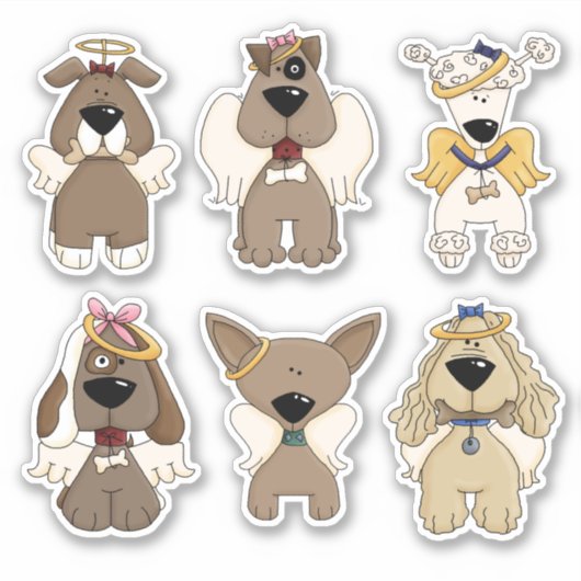 Pet Rainbow Dog Angel Stickers (Voorkant)