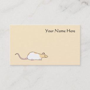 Pet Rat. Fawn and White Hooded Variegated. Visitekaartje