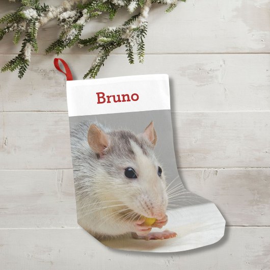 Pet Rat Lover Foto & Naam Gepersonaliseerd Kleine Kerstsok