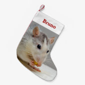 Pet Rat Lover Foto & Naam Gepersonaliseerd Kleine Kerstsok (Voorkant (Hangend))