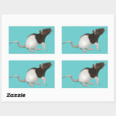 Pet Rat Painting Rechthoekige Sticker (Vel)