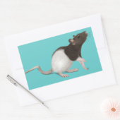 Pet Rat Painting Rechthoekige Sticker (Envelop)
