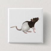 Pet Rat Painting Vierkante Button 5,1 Cm (Voorkant)