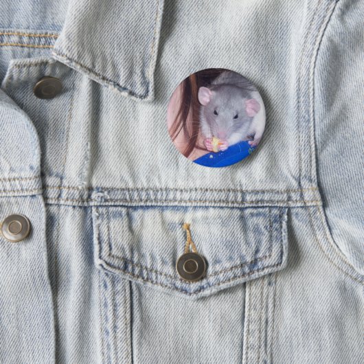 Pet Rat Pinback Button (In situ)