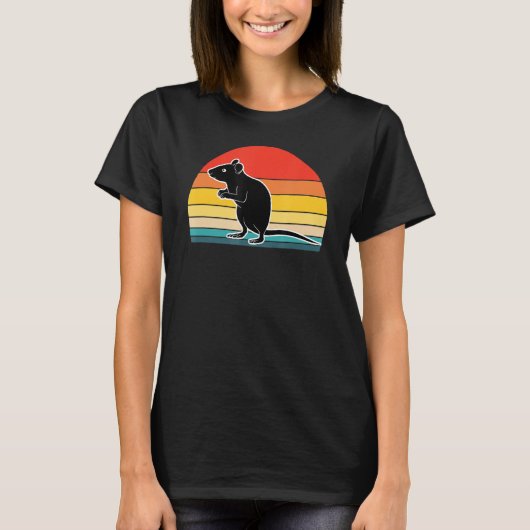 Pet Rat Retro  Zonsondergang T-shirt (Voorkant)