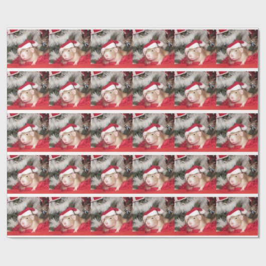 Pet rat Santa Birch Holiday Wrapping Paper Cadeaupapier (Vlak)