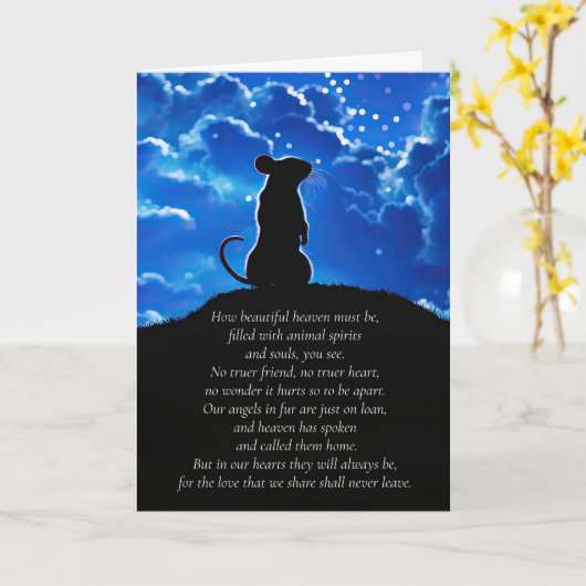 Pet Rat Sympathie met Spiritueel gedicht Kaart (Gele Bloem)