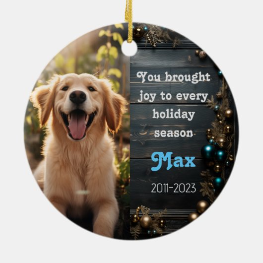 Pet Rememberance Keramisch Ornament (Achterkant)