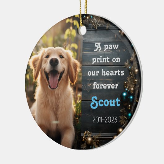 Pet Rememberance Keramisch Ornament (Links)