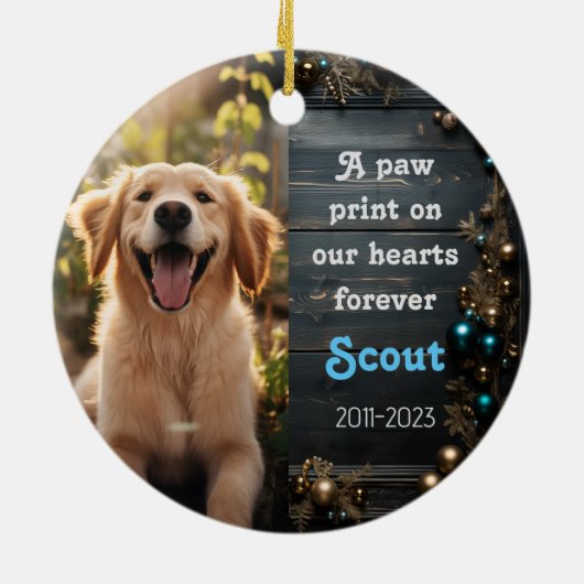 Pet Rememberance Keramisch Ornament (Achterkant)