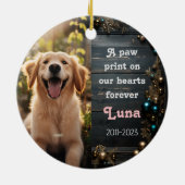 Pet Rememberance Keramisch Ornament (Achterkant)