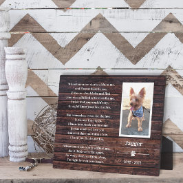 Pet Remembrance Memorial Fotoplaquette met Ezel Fotoplaat