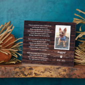 Pet Remembrance Memorial Fotoplaquette met Ezel Fotoplaat (Zijkant)