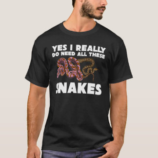 Pet Reptile Keeper ik heb echt al deze slangen nod T-shirt