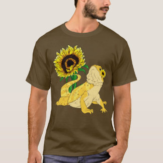 Pet Reptile Keeper Sunflower Animal Bearding Drago T-shirt