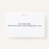 Pet Rescue Organization Naam Geïllustreerde Huisdi Badge (Achterkant)