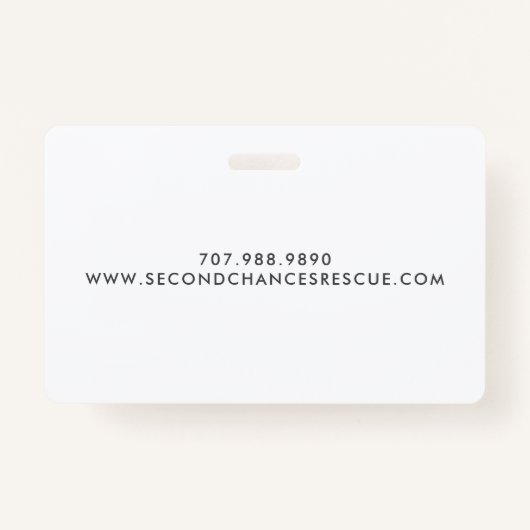 Pet Rescue Organization Naam Geïllustreerde Huisdi Badge (Achterkant)