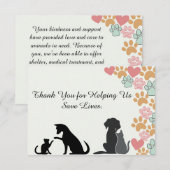Pet Rescue Waardering supporters Bedankkaart (Voorkant / Achterkant)