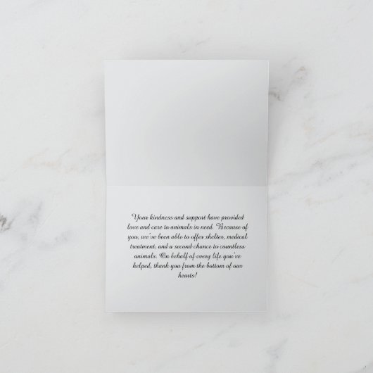 Pet Rescue Waardering supporters Bedankkaart (Binnen)