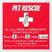 Pet Rescue Window Cling Raamsticker (Vel)