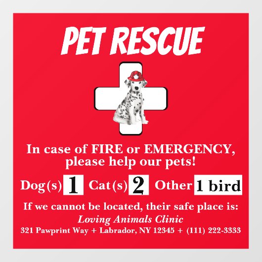Pet Rescue Window Cling Raamsticker (Vel)