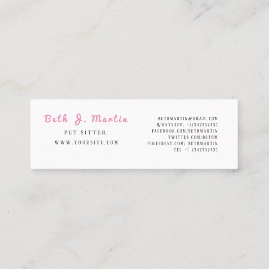 Pet-ritssluiter Mini Visitekaartje (Achterkant)