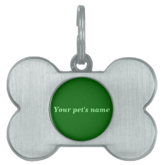 Pet’s Name With Green Background on Bone Shaped Huisdieren Naamplaatje