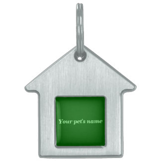 Pet’s Name With Green Background on House Shaped Huisdieren Naamplaatje