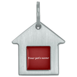 Pet’s Name With Red Background on House Shaped Huisdieren Naamplaatje