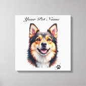 Pet’s Simple Modern Name & Photo Custom Design Canvas Afdruk (Voorkant)
